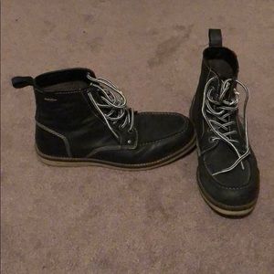 Crevo Buck Moc Toe Leather Boots - Black